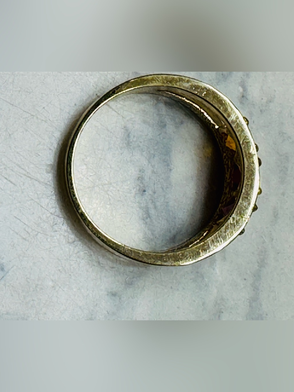 Vintage Gold Plated Three Stone Sample Ring | Size 7 | Y2K retro style - Picture 7 of 12